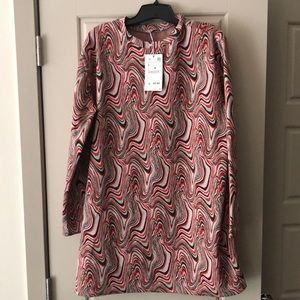 NWT ZARA swirl print sweater mini dress